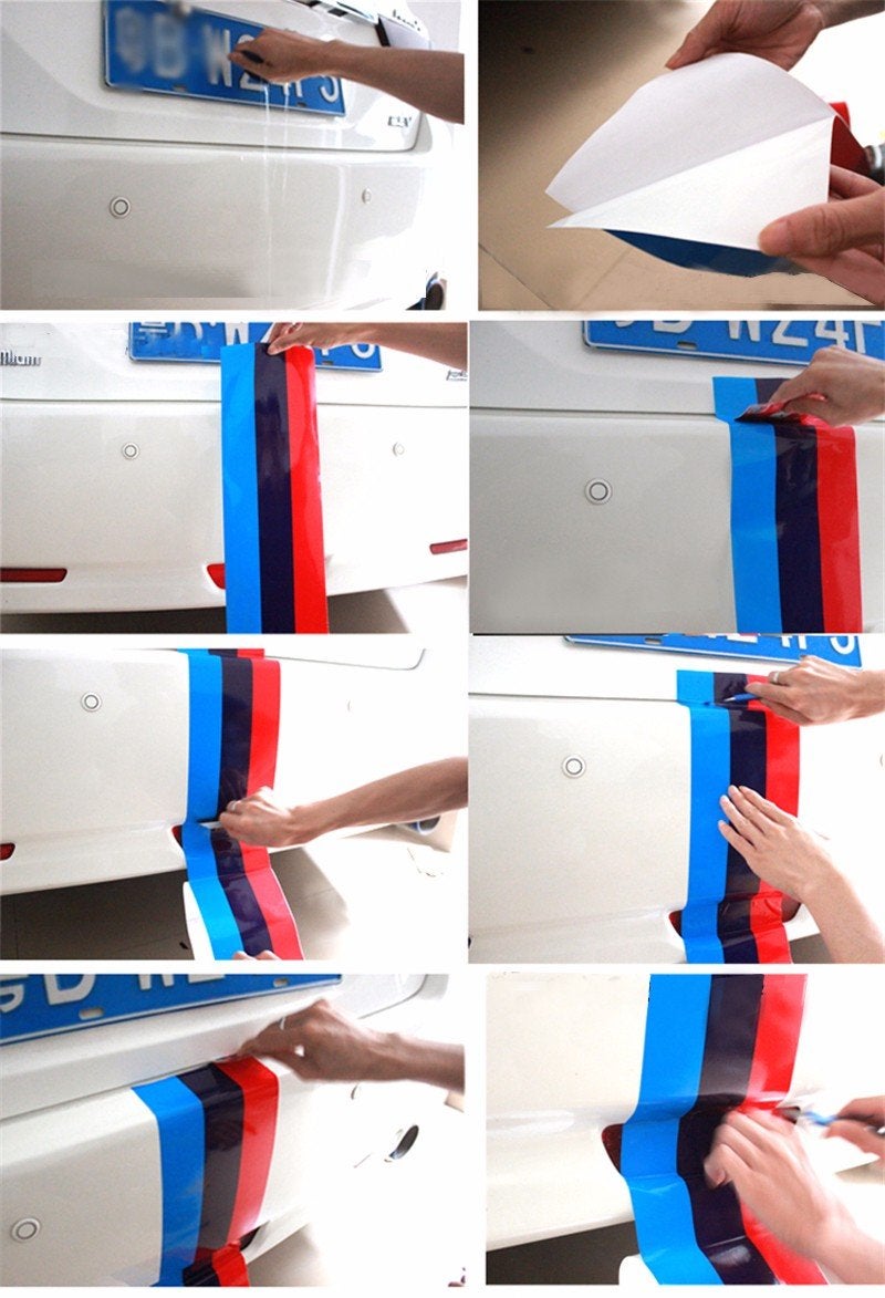 fangfei 6"x100" for BMW M Color Stripes Decal Sticker BMW Hood Front Rear Bumpers Side Fenders (Stripe Decal Sticker for BMW) - Image 4